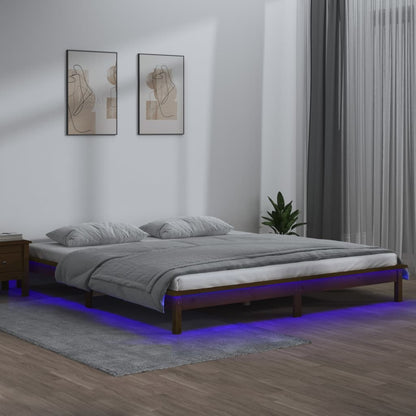 Giroletto con LED senza Materasso Ambra 140x200 Legno Massello - homemem39
