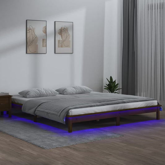 Giroletto con LED senza Materasso Ambra 140x200 Legno Massello - homemem39