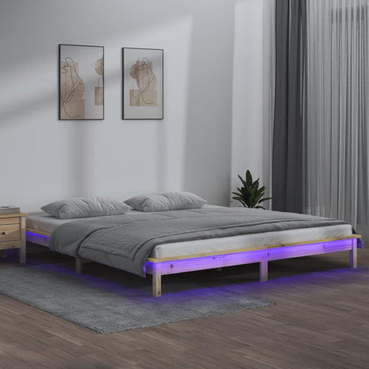 Giroletto con LED 150x200 cm King Size in Legno Massello - homemem39