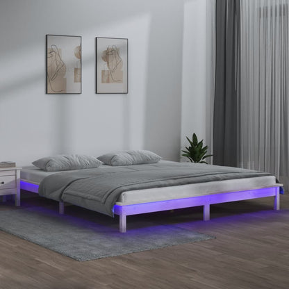 Giroletto LED Bianco 180x200cm Super King in Legno Massello - homemem39