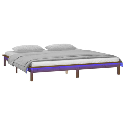 Miele LED bed frame 180x200 cm Super King in Solid Wood