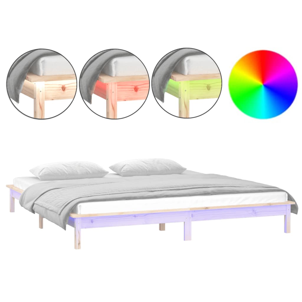 Giroletto con LED 140x190 cm in Legno Massello | homemem39