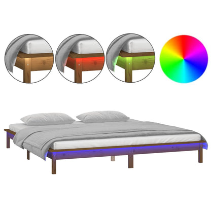 Giroletto con LED senza Materasso Ambra 140x190 Legno Massello | homemem39