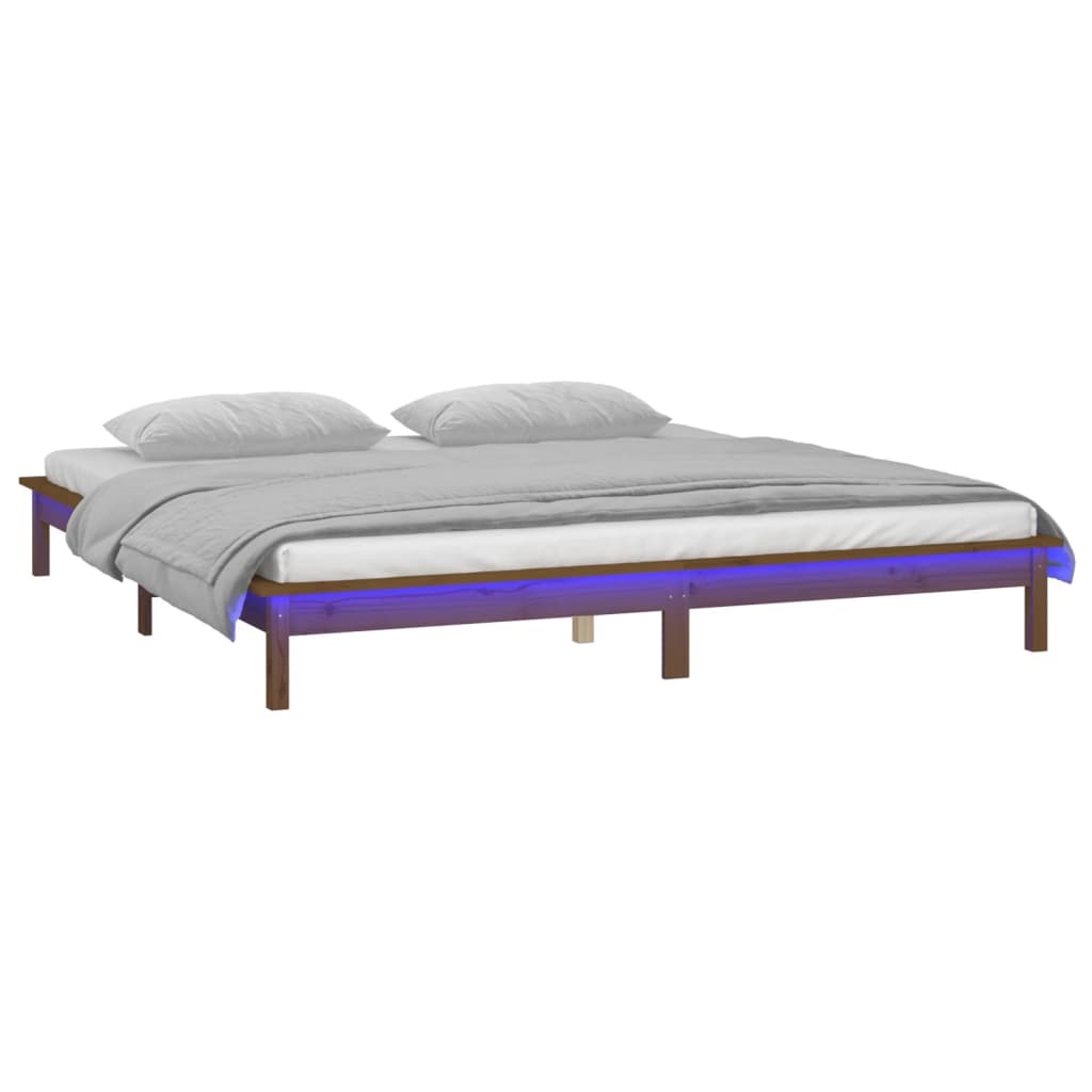 Giroletto con LED senza Materasso Ambra 140x190 Legno Massello | homemem39