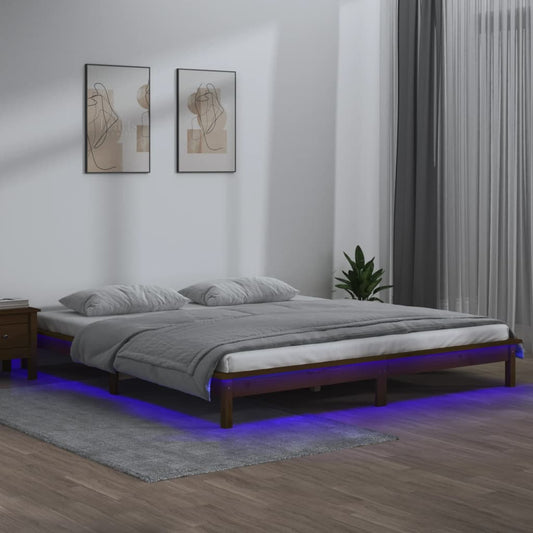 Giroletto con LED senza Materasso Ambra 140x190 Legno Massello | homemem39