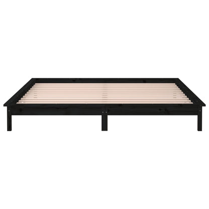 Giroletto con LED Nero 140x190 cm in Legno Massello - homemem39