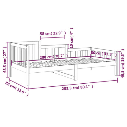 Dormeuse senza Materasso 80x200 cm in Legno Massello di Pino | homemem39