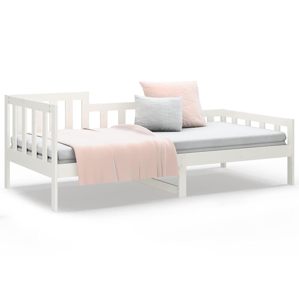 Dormeuse senza Materasso Bianca 90x200 cm Legno Massello Pino