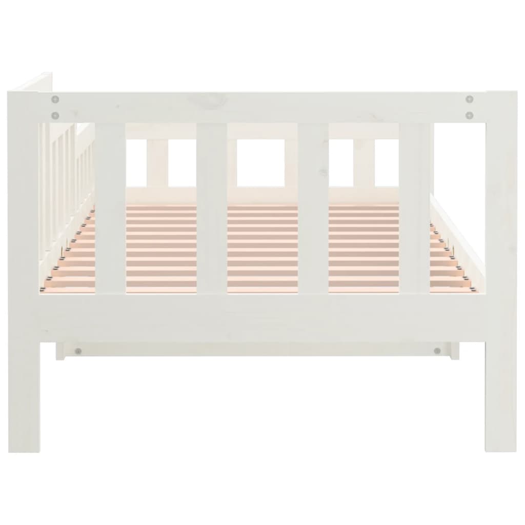 Dormeuse senza Materasso Bianca 90x190 cm Legno Massello Pino