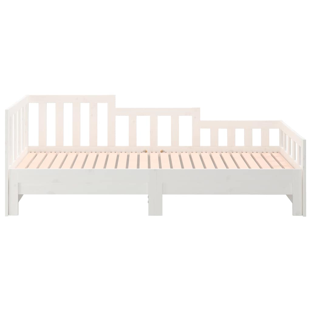 Dormeuse Estraibile Bianca 90x190 cm Legno Massello di Pino