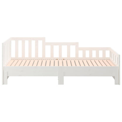 Dormeuse Estraibile Bianca 90x190 cm Legno Massello di Pino