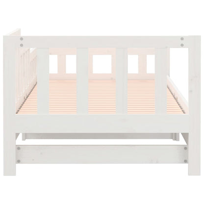 Dormeuse Estraibile Bianca 90x190 cm Legno Massello di Pino