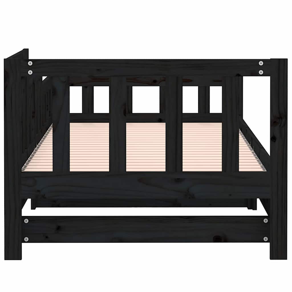 Dormeuse Estraibile Nera 90x190 cm Legno Massello di Pino