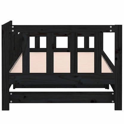Dormeuse Estraibile Nera 90x190 cm Legno Massello di Pino
