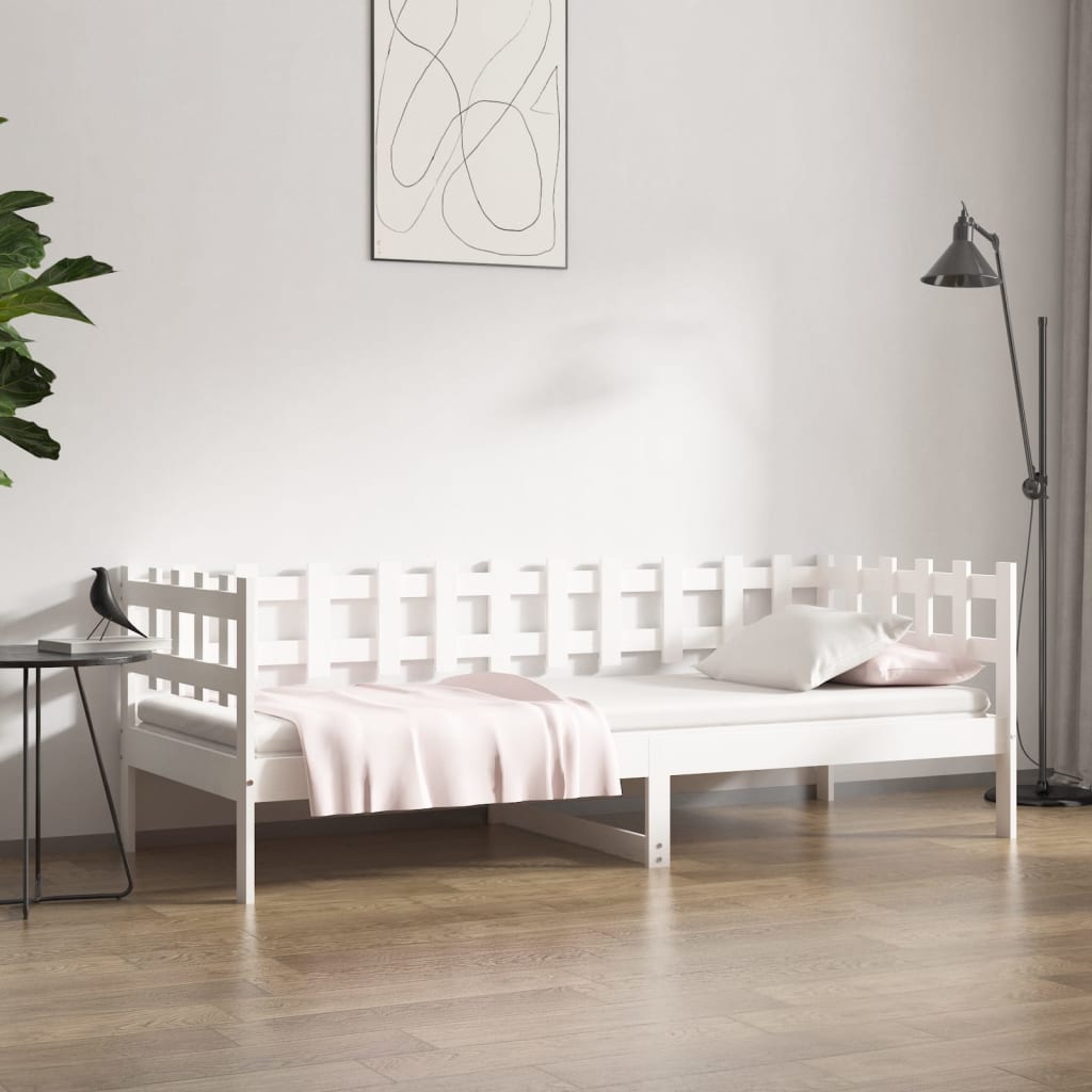 Dormeuse senza Materasso Bianca 90x190 cm Legno Massello Pino | homemem39