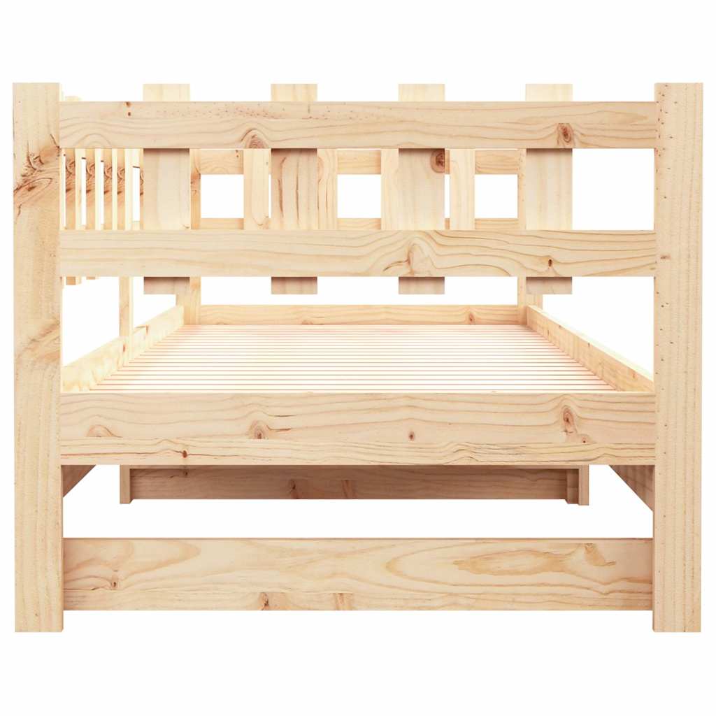 Dormeuse Estraibile 2x(80x200) cm in Legno Massello di Pino