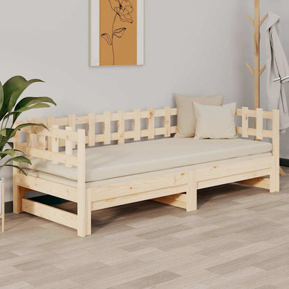 Dormeuse Estraibile 2x(80x200) cm in Legno Massello di Pino