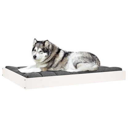 Cuccia per Cani Bianca 101,5x74x9 cm in Legno Massello di Pino | homemem39