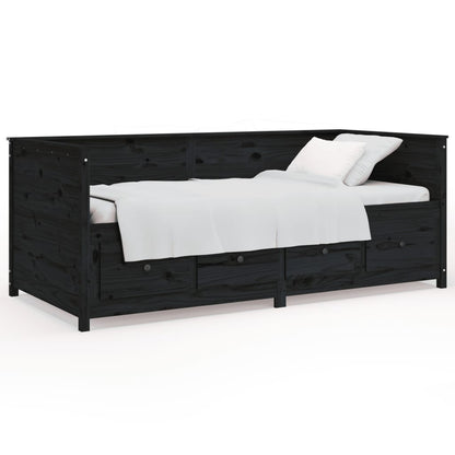 Dormeuse Nera 90x200 cm in Legno Massello di Pino | homemem39