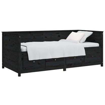 Dormeuse Nera 90x200 cm in Legno Massello di Pino | homemem39
