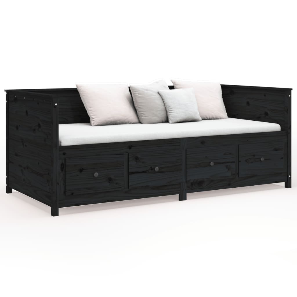 Dormeuse Nera 90x200 cm in Legno Massello di Pino | homemem39