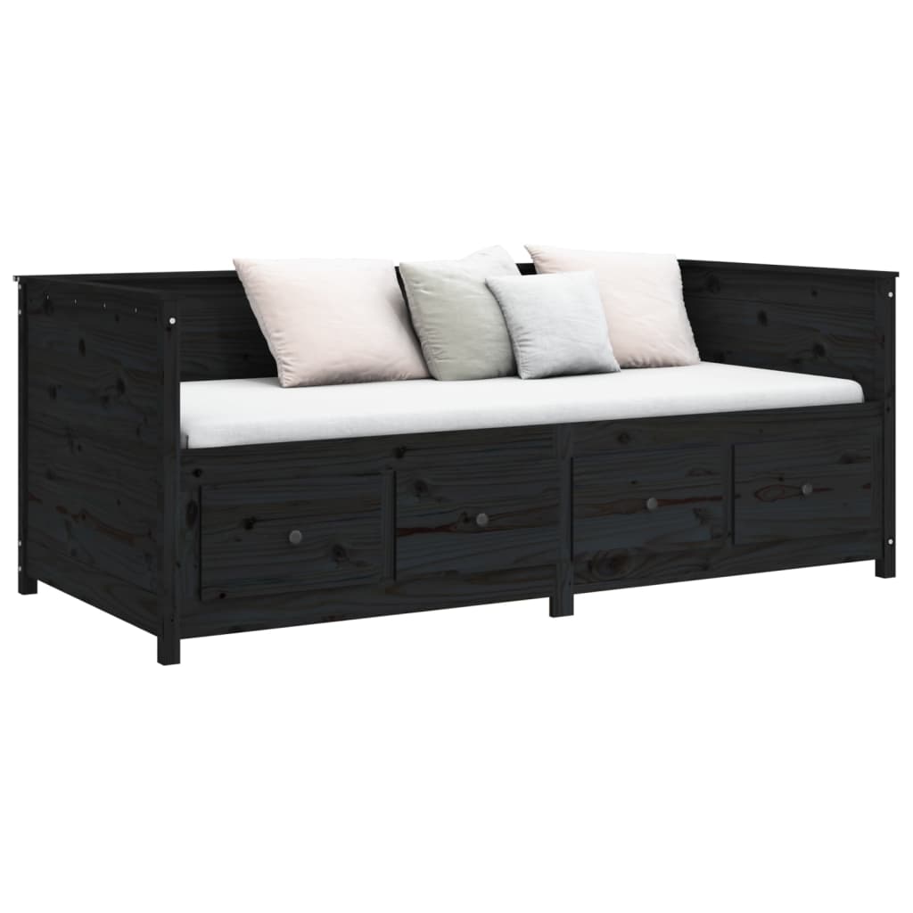 Dormeuse Nera 90x200 cm in Legno Massello di Pino | homemem39
