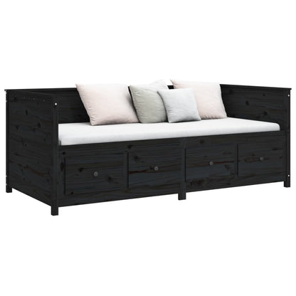 Dormeuse Nera 90x200 cm in Legno Massello di Pino | homemem39