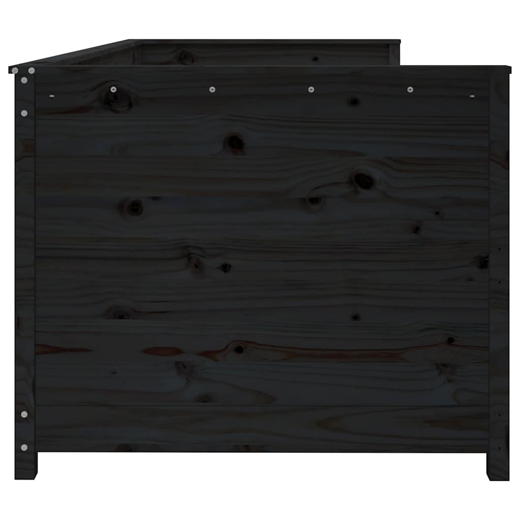 Dormeuse Nera 90x200 cm in Legno Massello di Pino