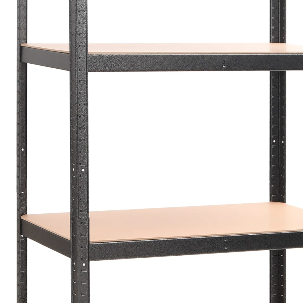 Scaffale Resistente 5 Strati Grigio Acciaio e Legno Multistrato | homemem39