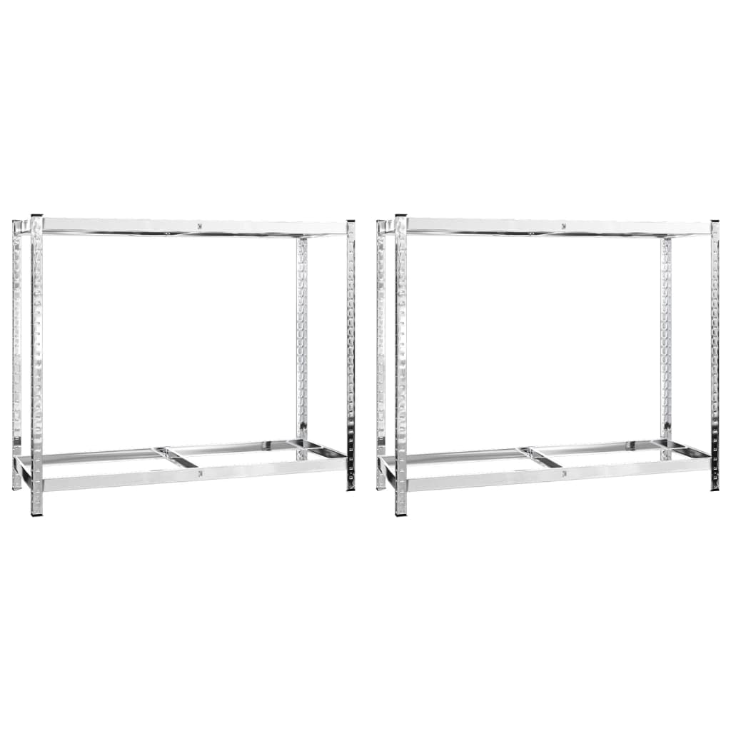 2 Tier Tire Holder 2pcs Silver 110x40x110cm Steel