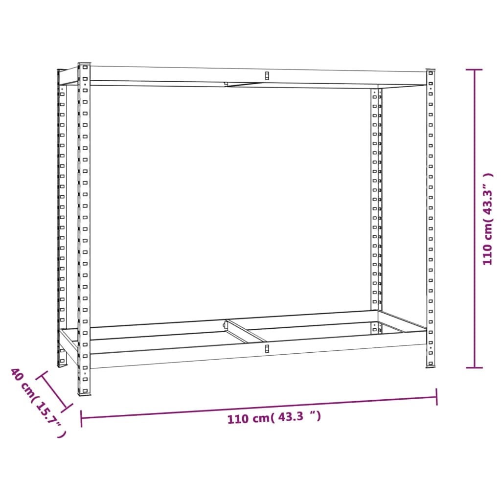 2 Tier Tire Holder 2pcs Silver 110x40x110cm Steel