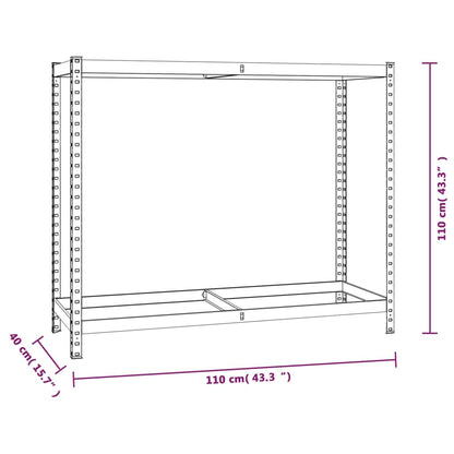 2 Tier Tire Holder 2pcs Silver 110x40x110cm Steel