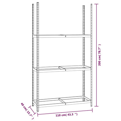 Portapneumatici a 3 Livelli Argento 110x40x200 cm in Acciaio