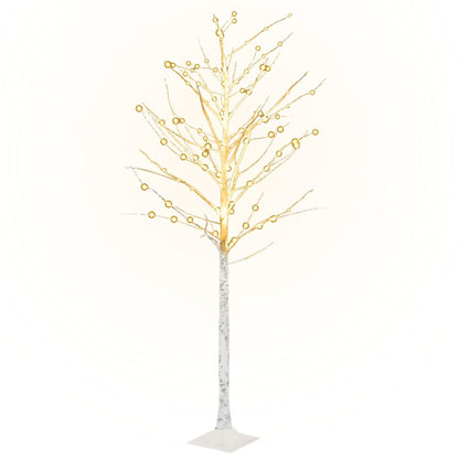 Betulla con LED Bianco Caldo 128 LED 220 cm | homemem39