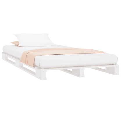 Letto a Pallet Bianco 90x200 cm in Legno Massello di Pino | homemem39