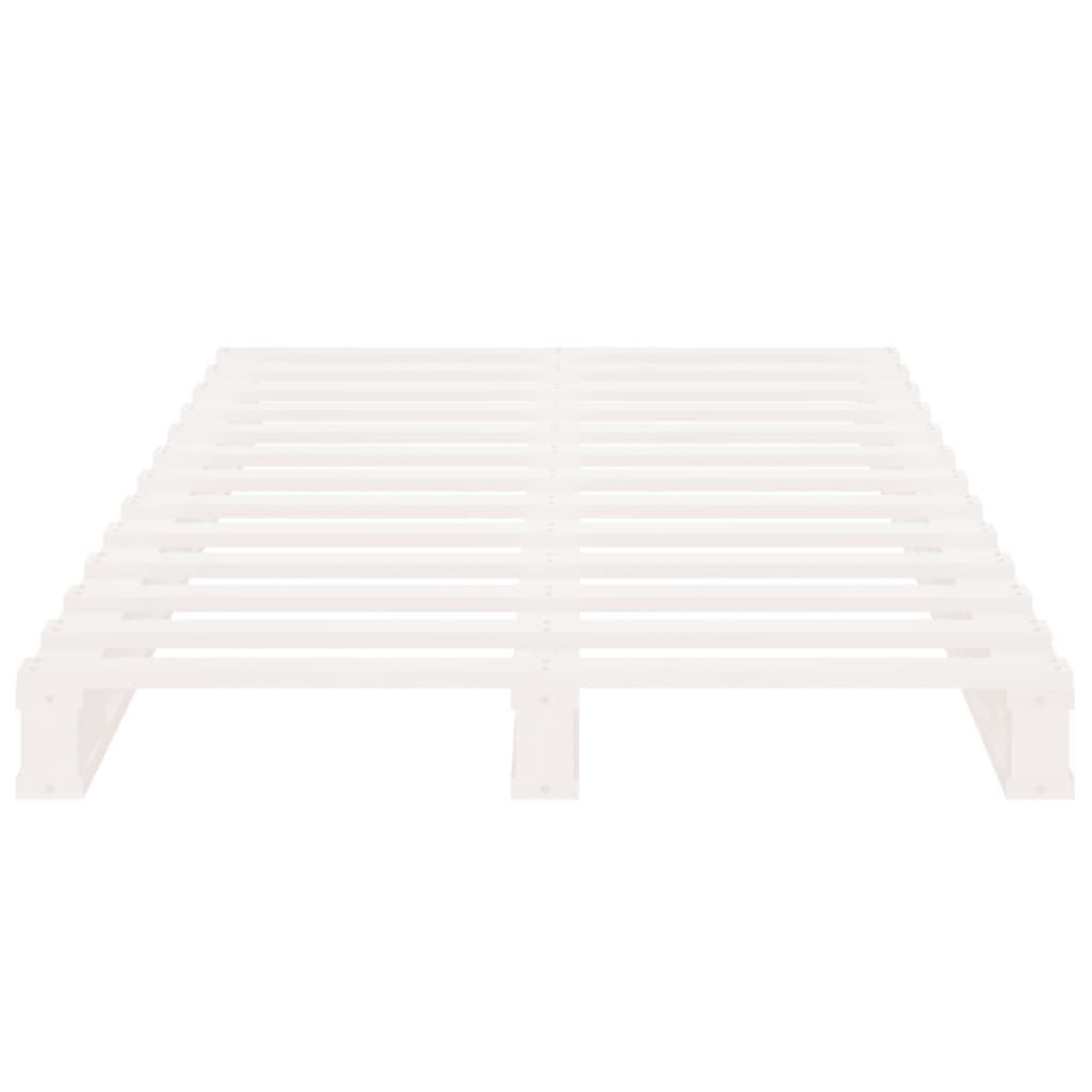 Letto a Pallet Bianco 90x200 cm in Legno Massello di Pino - homemem39