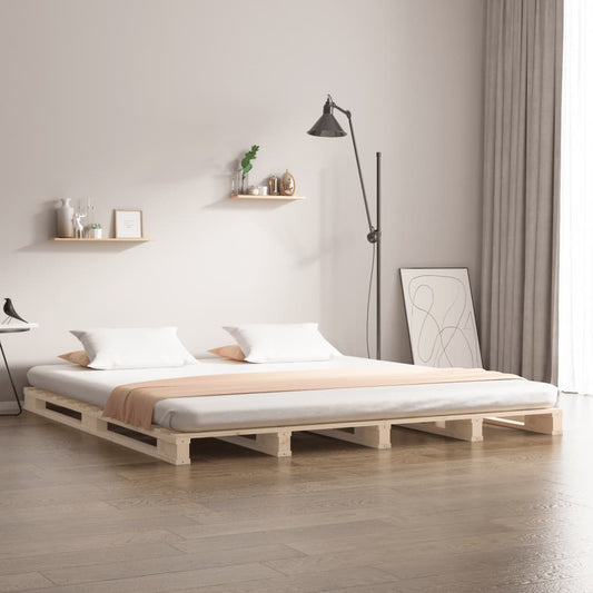 Letto a Pallet 160x200 cm in Legno Massello di Pino | homemem39