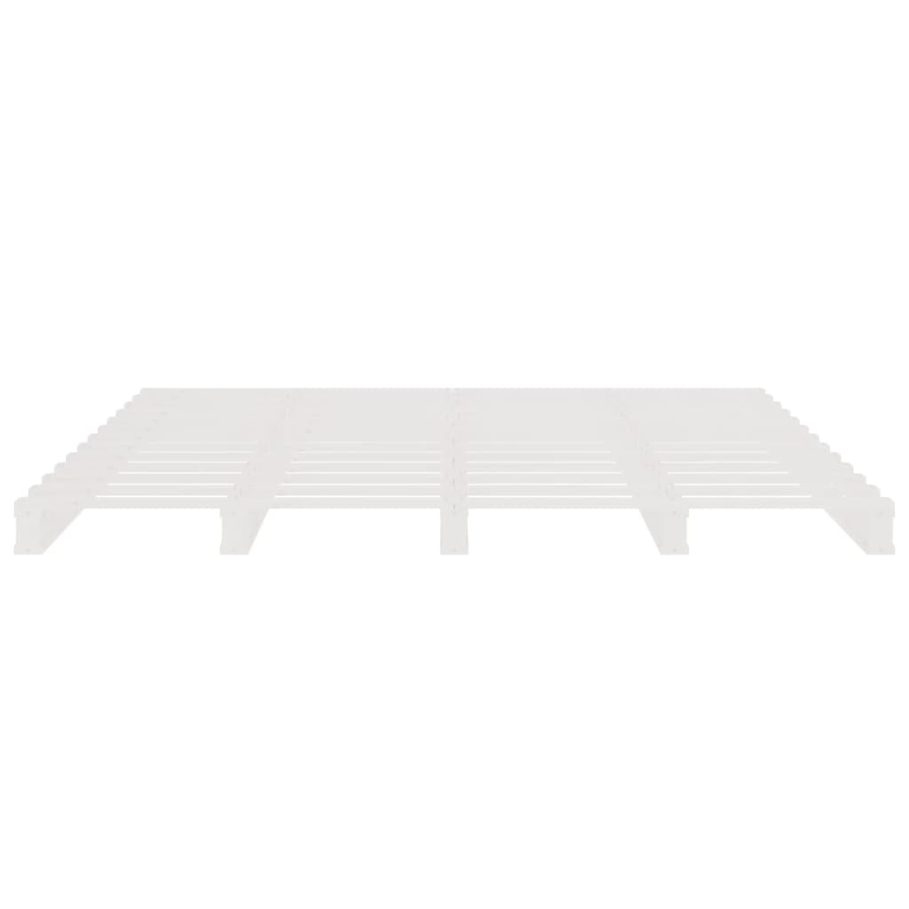 Letto a Pallet Bianco 160x200 cm in Legno Massello di Pino - homemem39