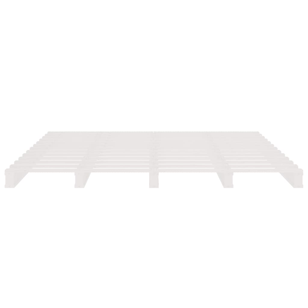 Letto a Pallet Bianco 200x200 cm in Legno Massello di Pino | homemem39