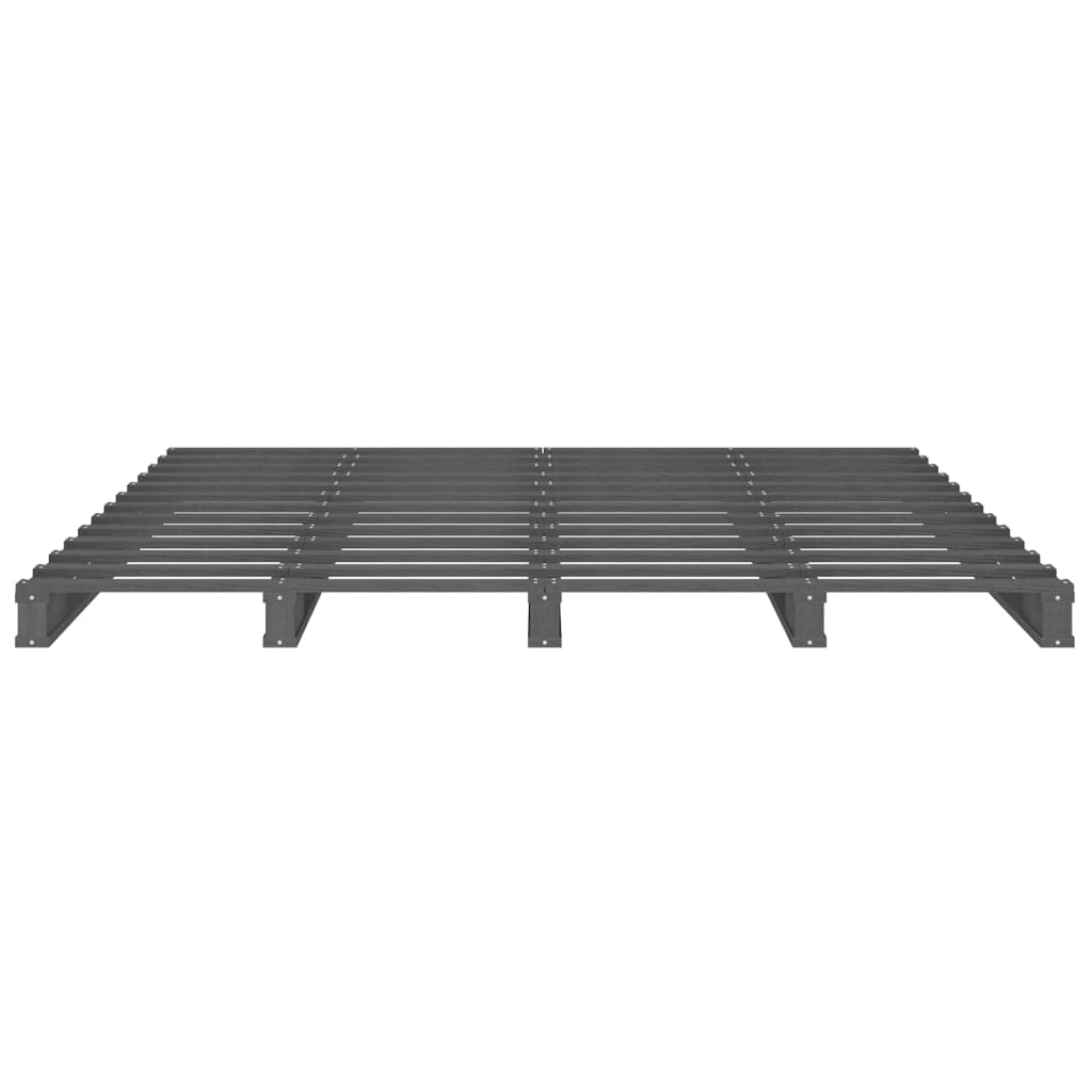 Letto a Pallet Grigio 200x200 cm in Legno Massello di Pino | homemem39