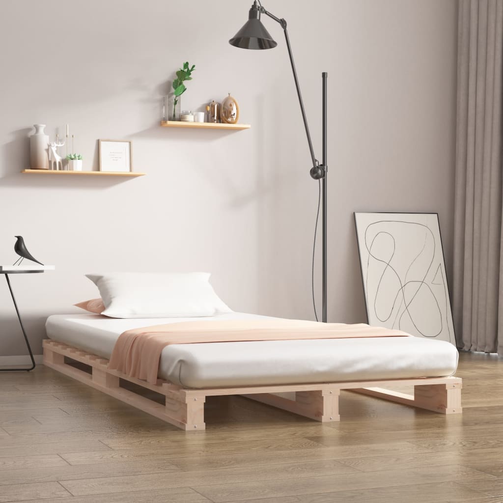 Letto a Pallet 75x190 cm Small Single in Legno Massello di Pino - homemem39