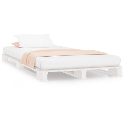 Letto a Pallet Bianco 75x190 cm Small Single Legno di Pino | homemem39