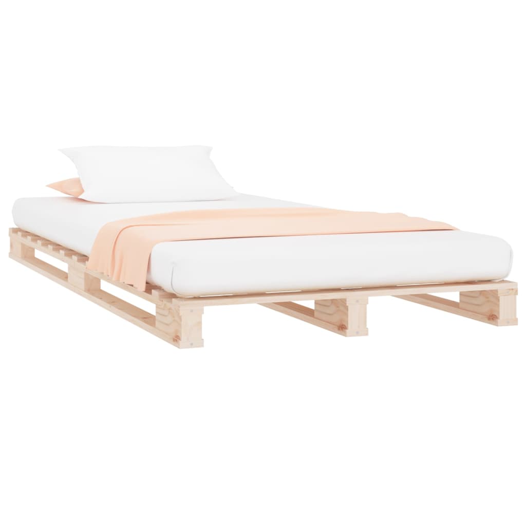 Letto a Pallet 90x190 cm Single in Legno Massello di Pino - homemem39