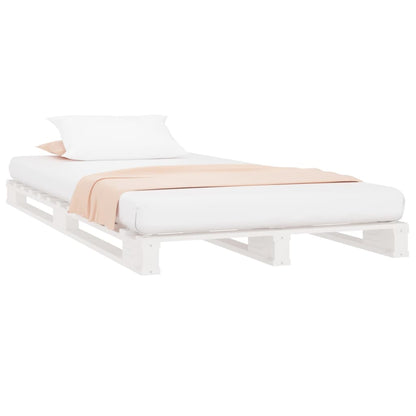 Letto a Pallet Bianco 90x190 cm Single Legno Massello di Pino - homemem39