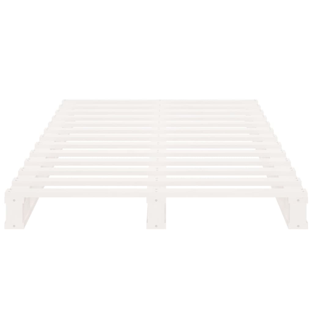 Letto a Pallet Bianco 90x190 cm Single Legno Massello di Pino - homemem39