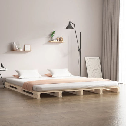 Letto a Pallet 120x190 cm Small Double Legno Massello di Pino - homemem39
