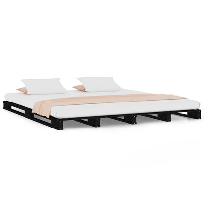 Letto a Pallet Nero 120x190 cm Small Double Legno di Pino - homemem39
