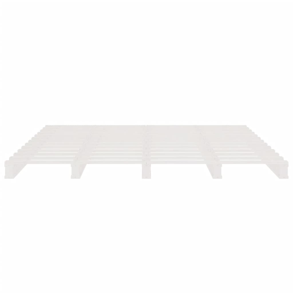 Letto a Pallet Bianco 140x190 cm in Legno Massello di Pino | homemem39