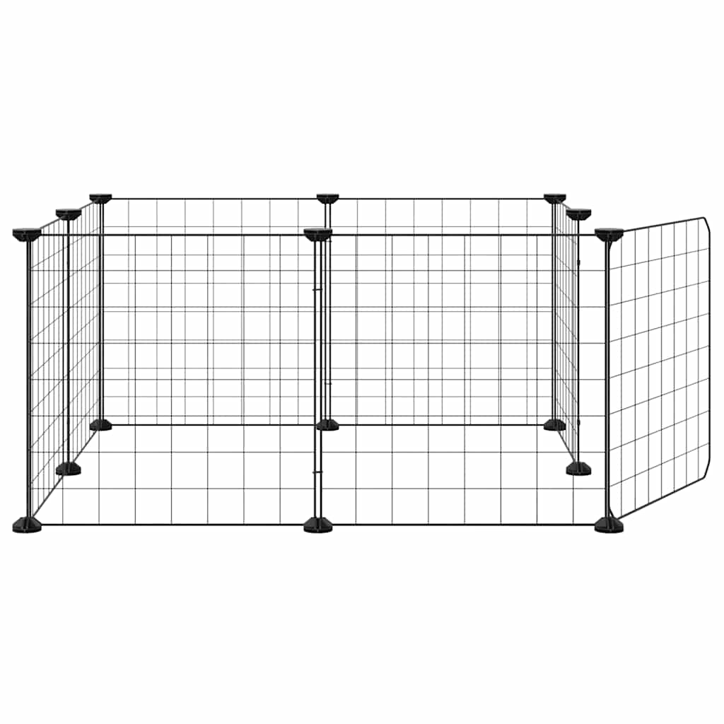 Gabbia per animali domestici a 8 pannelli con porta nera 35x35 cm in acciaio | homemem39