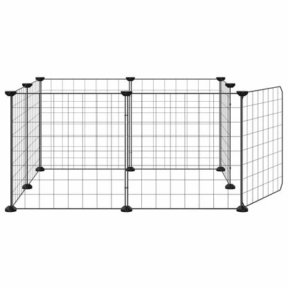 Animal Cage 8 Panels with Black Door 35x35 cm Steel